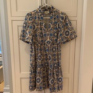 Tuckernuck Blue and Cream Floral Mini Dress